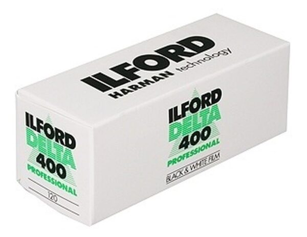 A roll of Ilford Delta 400 120 film