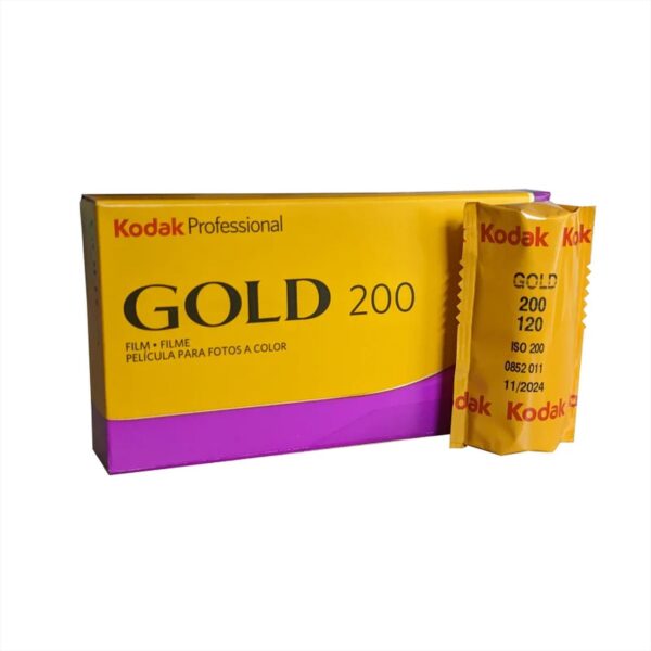A five pack of Kodak Gold 200 with one roll outside the box