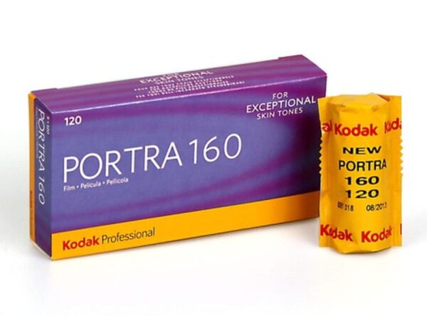 A five pack of Kodak Portra 160 with one roll outside the box