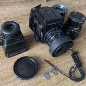 Mamiya RB67 with Sekor 50 mm and Sekor 180 mm lenses